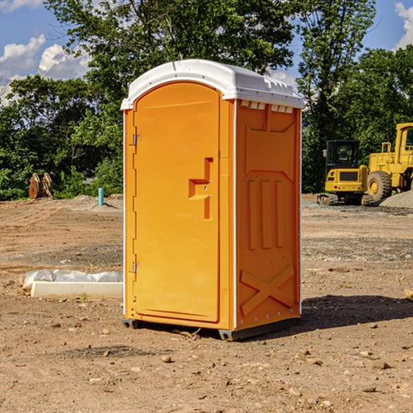 how often are the portable restrooms cleaned and serviced during a rental period in Wolf